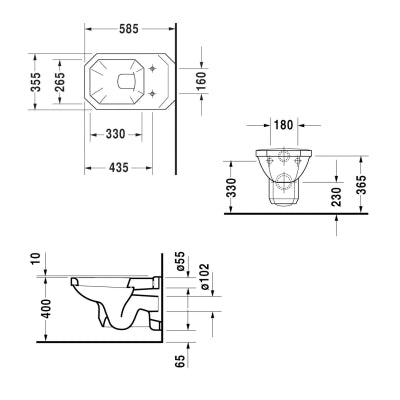 Duravit Klozet Seti 1930 Serisi Asma Klozet 0182390075