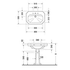 Duravit Lavabo Klasik 1930 Serisi Ayaklı80 cm 0438800030