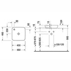 Duravit Lavabo Cape Cod DuraCeram Batarya Banklı Çanak 46 x 46 cm 2340460000