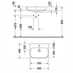 Duravit Lavabo Happy D.2 Tezgahüstü 60 x 46 cm 2315600000