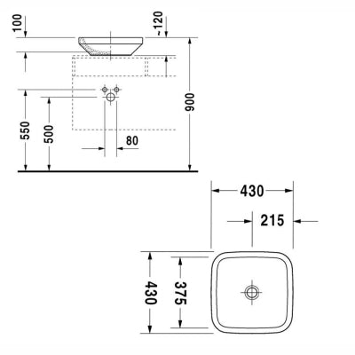 Duravit Lavabo DuraStyle Çanak43 x 43 cm 0349430000