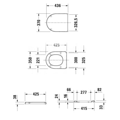 Duravit Klozet Kapağı Starck 3 Alpin Beyaz Amortisörsüz 063810095