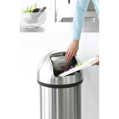 Brabantia Çöp Kutusu Büyük Boy 60 litre Push Bin Matt Steel 484520