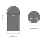 Brabantia Çöp Kutusu Büyük Boy 60 litre Push Bin Matt Steel 484520