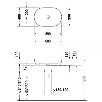 Duravit Lavabo Luv DuraCeram Çanak 60 cm 0379600000