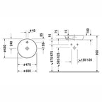Duravit Lavabo Cape Cod DuraCeram Batarya Banklı ÇanakÇap 48 cm 2328480000