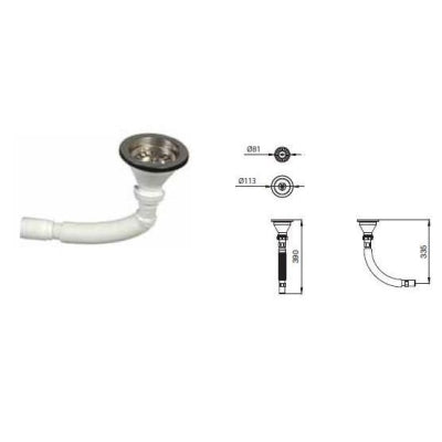 Mutfak Eviye Süzgeçi ve Sifonu Bocchi Lavello 60 cm Eviye İçin