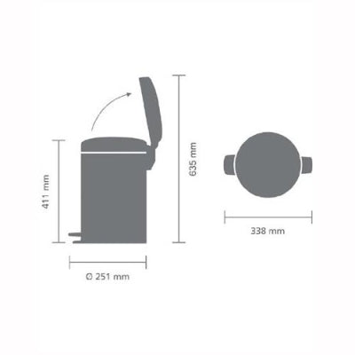 Brabantia Newicon Passion Kırmızı Çöp Kutusu 12 lt 112003