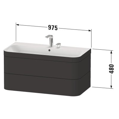 Duravit Banyo Dolabı Takımı Happy D.2 Plus C-Bonded Akdeniz Meşe Mat + Batarya + Ayna HP4638O7171