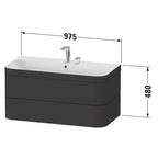 Duravit Banyo Dolabı Takımı Happy D.2 Plus C-Bonded Akdeniz Meşe Mat + Batarya + Ayna HP4638O7171