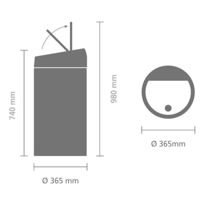 Brabantia Çöp Kutusu Touch Bin 2 x 20  40 lt Mat Çelik 401084