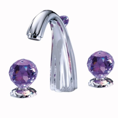 Jörger Florale Crystal 3 Delikli Lavabo Bataryası Krom Ametist
