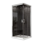 Hüppe Duş Kabini Aura Kare 90 x 90 cm - İki Sabit Cam İki Kayar Kapı