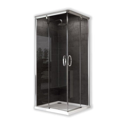 Hüppe Duş Kabini Aura Kare 90 x 90 cm - İki Sabit Cam İki Kayar Kapı