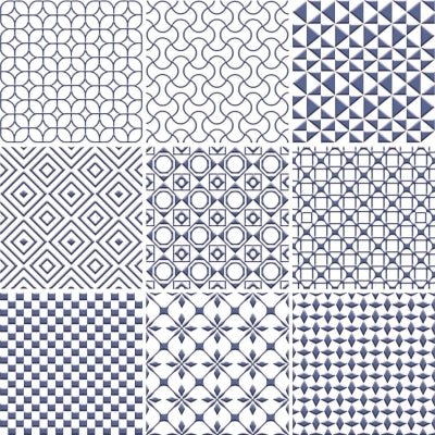 UnicaTarget Duvar Karosu Selection Blue on White  20 x 20 cm