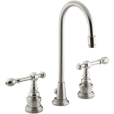 Kohler Lavabo Bataryası IV. Georges Brass Yüksek Boyunlu , Fırçalanmış Nikel
