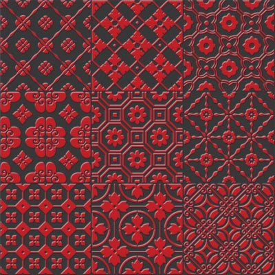 Unica Target Bon Ton Red on Black Yer-Duvar Karosu 20 x 20 cm