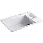 Kohler Eviye Riverby 4 Delikli Döküm, Beyaz