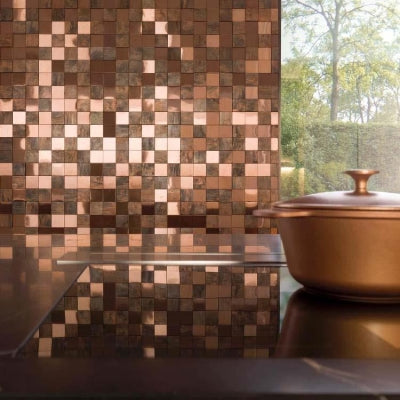 Antic Collanial Mozaik Metal Bronze 3D Cubes