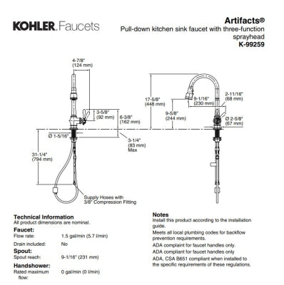 Kohler Eviye Bataryası Artifacts , Vibrant Stainless
