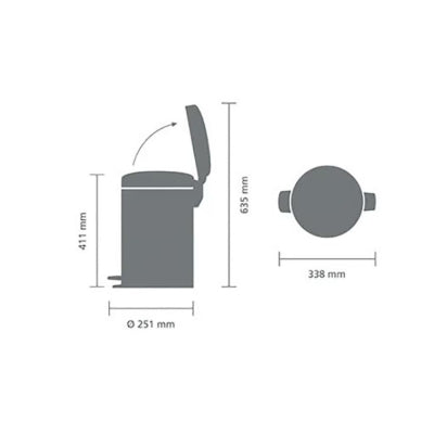 Brabantia Çöp Kutusu 12 litre Newicon Pedallı Şampanya Rengi 304446