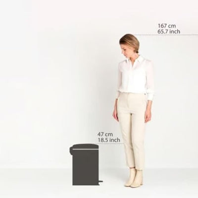 Brabantia Çöp Kutusu 20 litre Newicon Pedallı Satin Taupe 234026