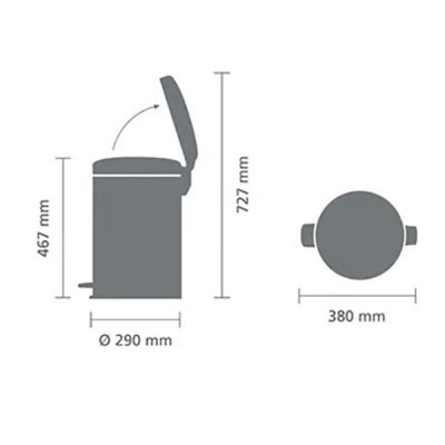 Brabantia Çöp Kutusu 20 litre Newicon Pedallı Satin Taupe 234026