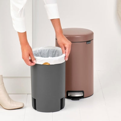 Brabantia Çöp Kutusu 12 litre Newicon Pedallı Satin Taupe 234002