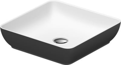 Duravit Lavabo Sıvıda Kare Çanak 40x40 cm Mat Beyaz/Koyu Gri 266001FI00