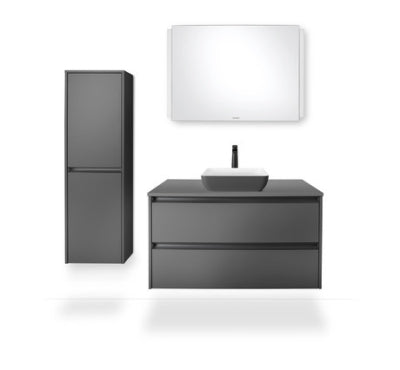 Duravit Lavabo Sıvıda Kare Çanak 40x40 cm Mat Beyaz/Koyu Gri 266001FI00