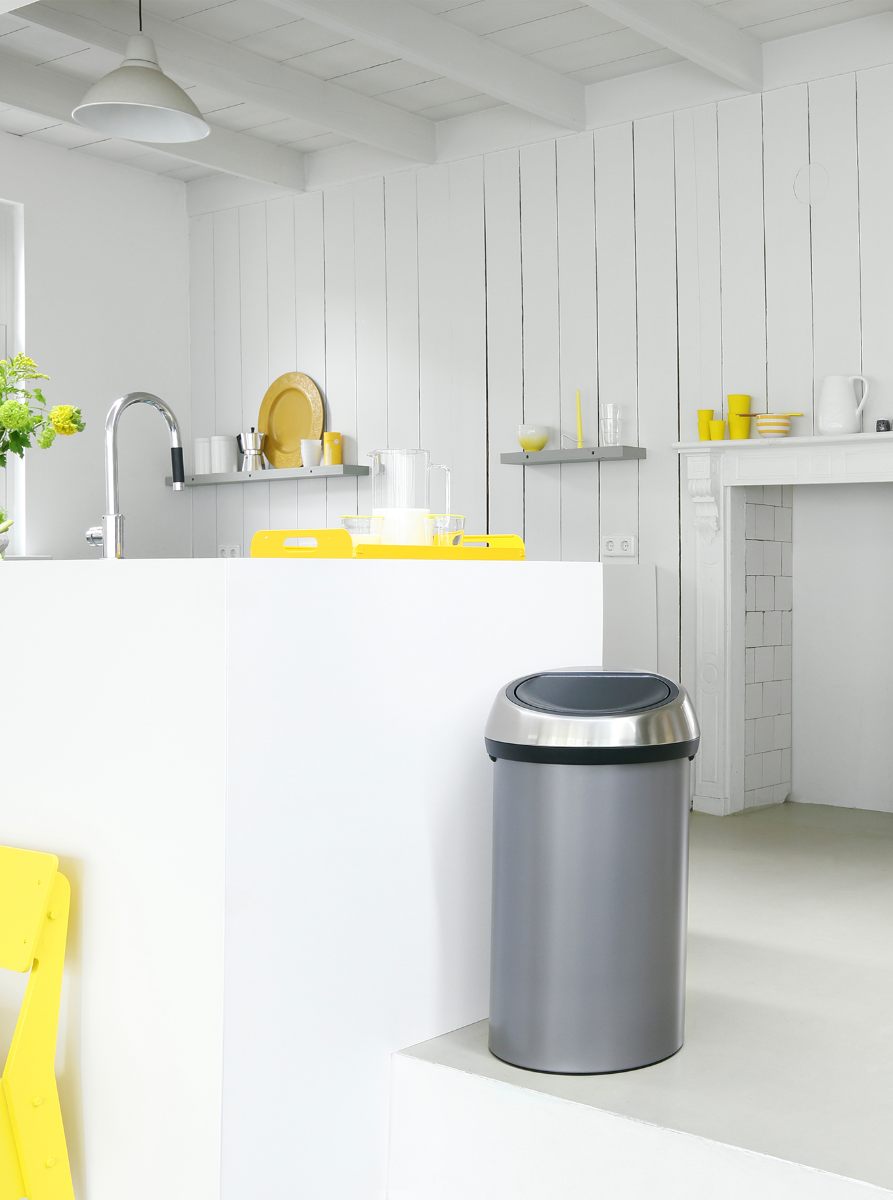 Brabantia Çöp Kutusu Büyük Boy 60 lt Dokunmatik  Platinium 402463