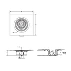 Evi Metal Duş Yalıtımlı Yer Süzgeci 10 x10 Nova 050 Kare
