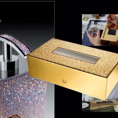 Windisch Kleenex Kutusu Swarovski Kristal /Altın 87539O