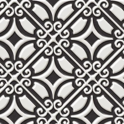 Unica Target Bon Ton White on Black Yer-Duvar Karosu 20 x 20 cm