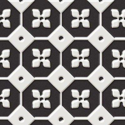 Unica Target Bon Ton White on Black Yer-Duvar Karosu 20 x 20 cm