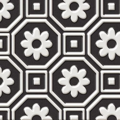 Unica Target Bon Ton White on Black Yer-Duvar Karosu 20 x 20 cm