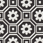 Unica Target Bon Ton White on Black Yer-Duvar Karosu 20 x 20 cm