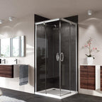Hüppe Duş Kabini Aura Kare 90 x 90 cm - İki Sabit Cam İki Kayar Kapı