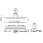 Evi Metal Duş Kanalı HighLine 50 lik Çıkışlı 30 cm Satine Yüzey