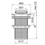 Noken Lavabo Tapası Bas - Aç Krom