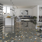 Arcana Yer Duvar Karosu Terrazzo Stracciatella Grafito Parlak 79,3 x 79,3 cm cm