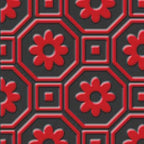 Unica Target Bon Ton Red on Black Yer-Duvar Karosu 20 x 20 cm