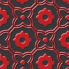 Unica Target Bon Ton Red on Black Yer-Duvar Karosu 20 x 20 cm