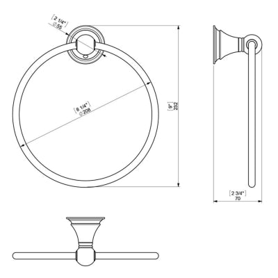 Sonia Yuvarlak Havluluk Genoa Krom 107445