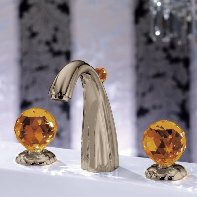 Jörger Florale Crystal 3 Delikli Lavabo Bataryası Bronz Amber
