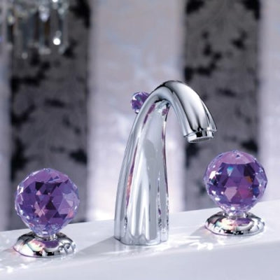 Jörger Florale Crystal 3 Delikli Lavabo Bataryası Krom Ametist