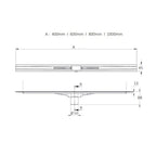 Evi Metal Duş Kanalı TrendLine 50 lik Çıkışlı 60 cm Satine Yüzey