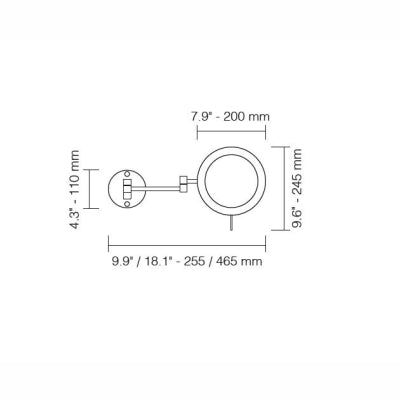 Windisch Makyaj Aynası Led Işıklı Çift Kollu Krom 99650CR