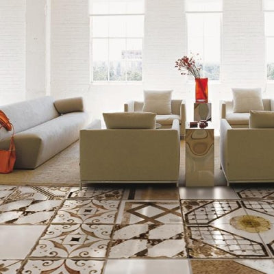 UnicaTarge tYer Duvar Karosu Maiolica Brown White  60 x 60 cm