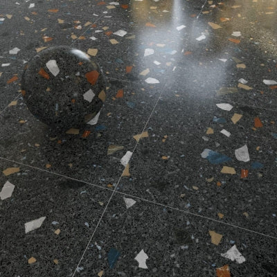 Arcana Yer Duvar Karosu Terrazzo Stracciatella Grafito Mat 60 x 60 cm